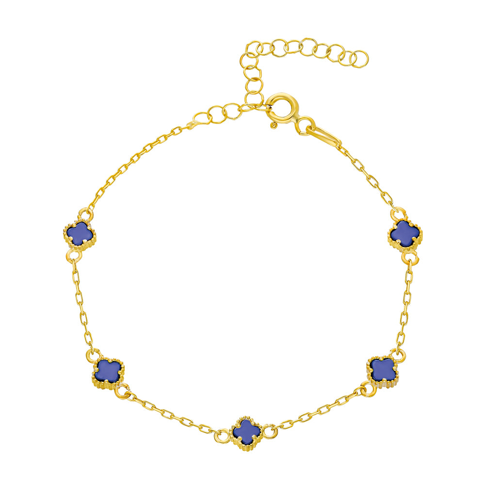 MINIMALT BLÅKLÖVER-ARMBAND | 925 SILVER