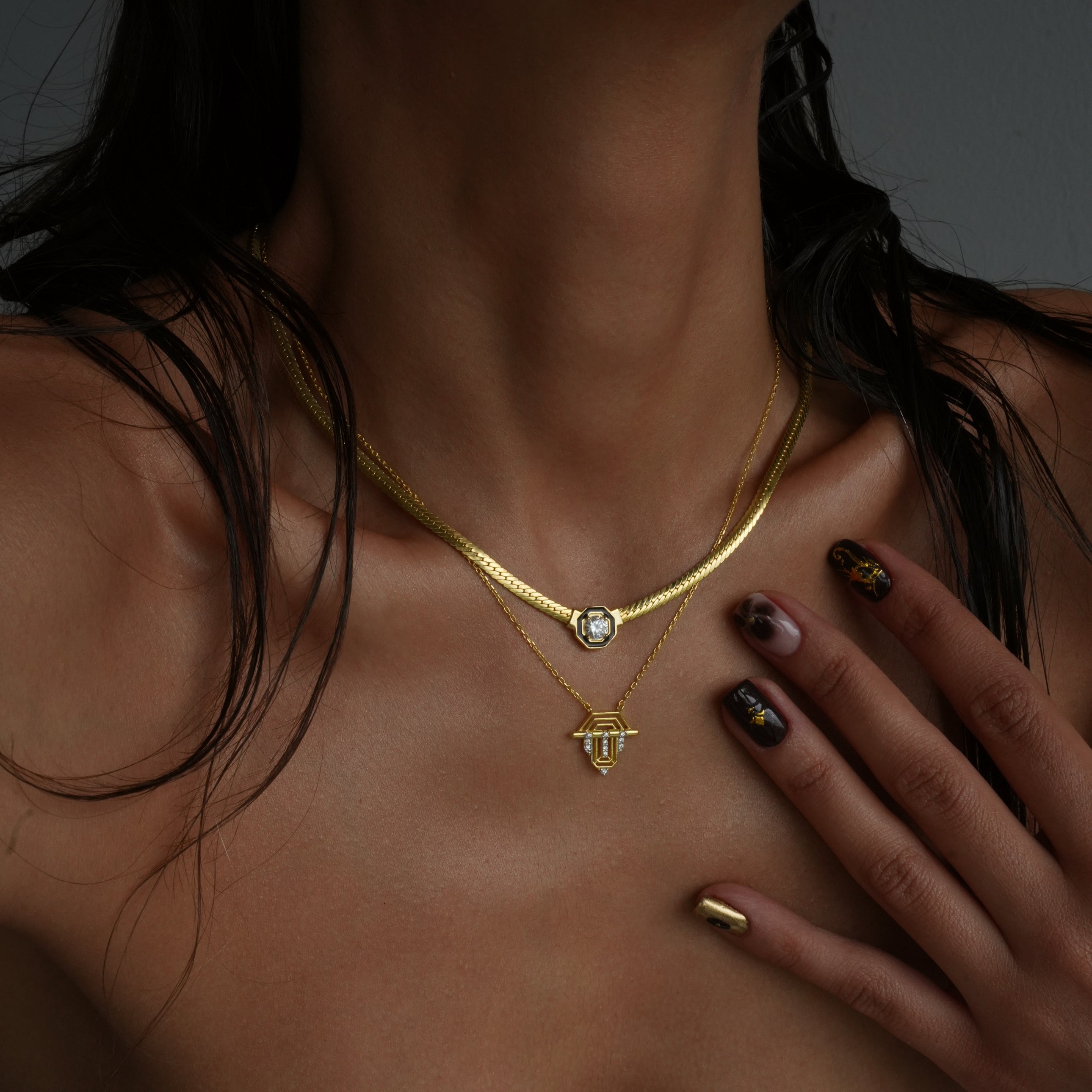 SNAKE BIG ZIRCONIA KEDJA | 925 SILVER