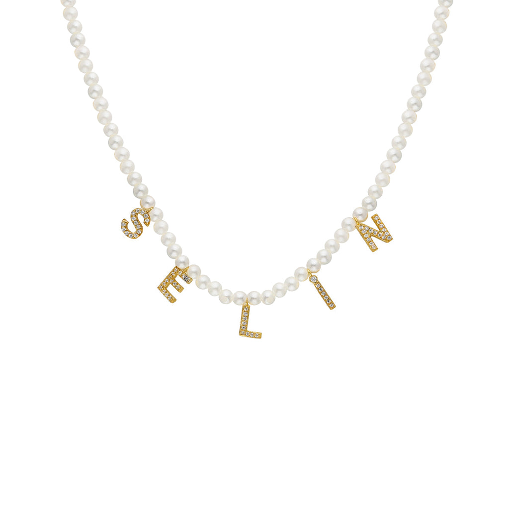 Buchstaben Halskette mit Perlen (7054065762349)