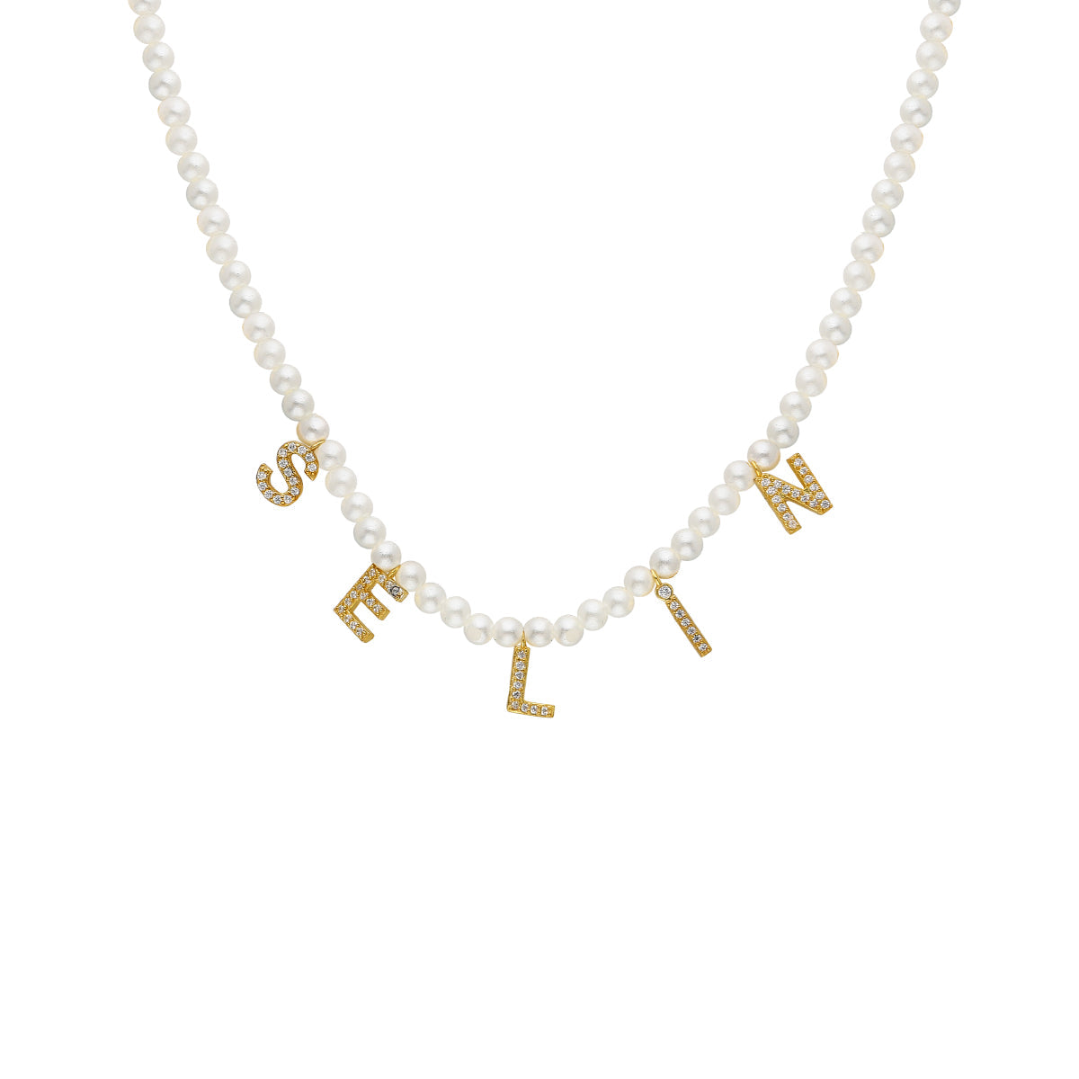 Buchstaben Halskette mit Perlen (7054065762349)