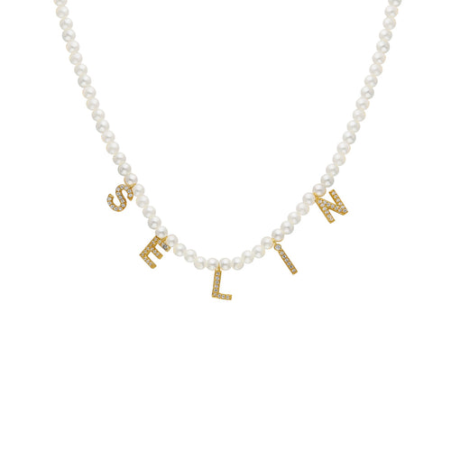 Buchstaben Halskette mit Perlen (7054065762349)
