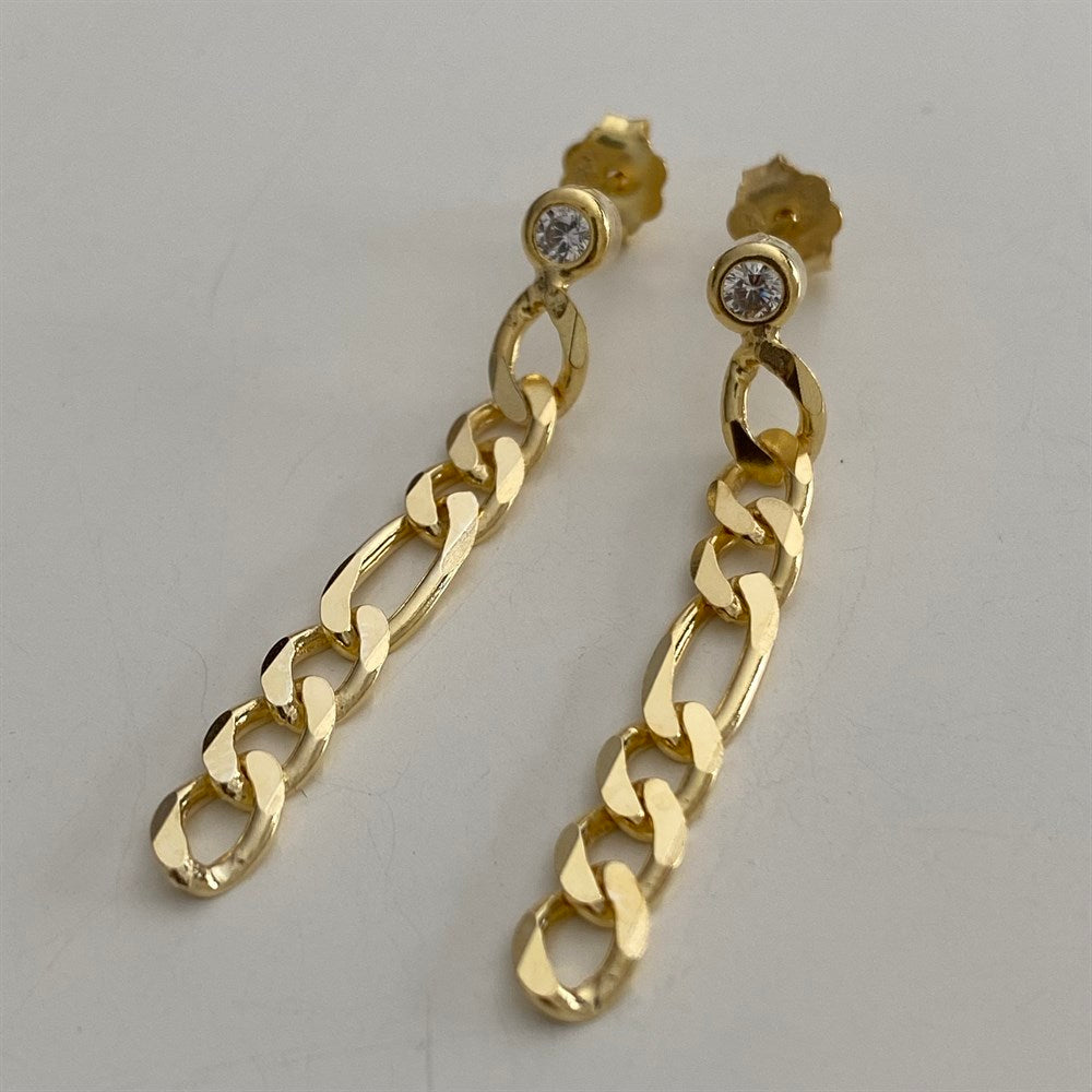 Figaro Chain Ohrring (6994363121709)