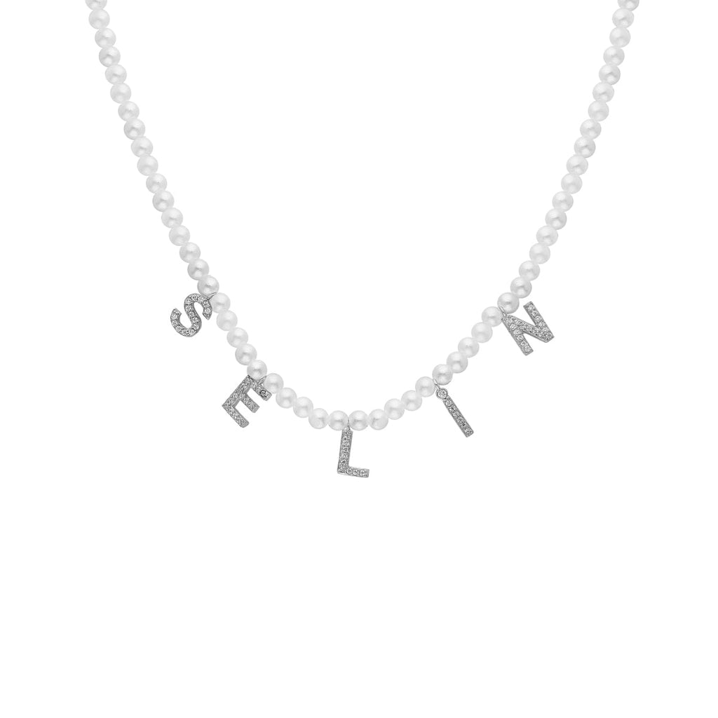 Buchstaben Halskette mit Perlen (7054065762349)
