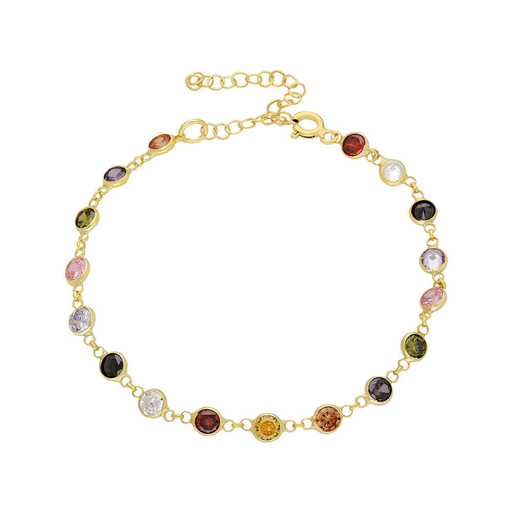 FÄRGERFÄRG ZIRCONIA STENARMBAND | 925 SILVER