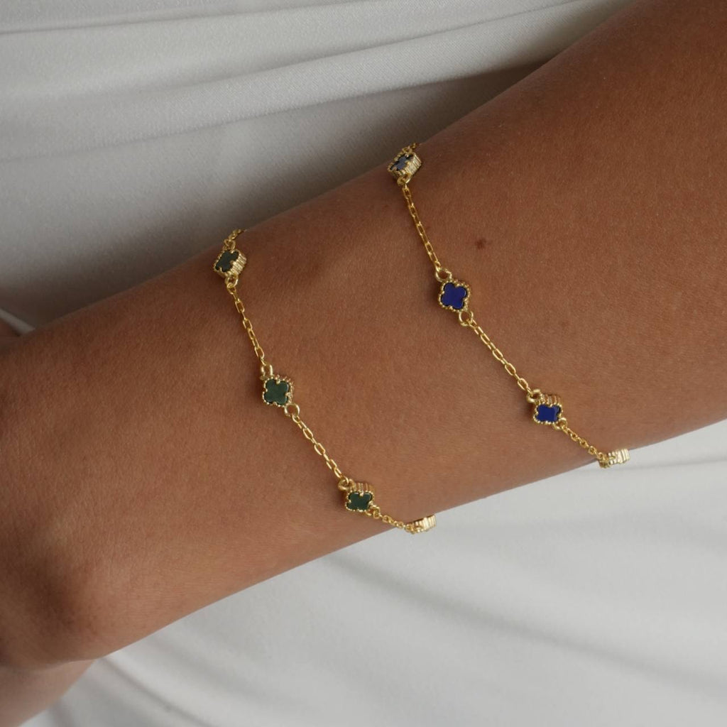 MINIMALT BLÅKLÖVER-ARMBAND | 925 SILVER