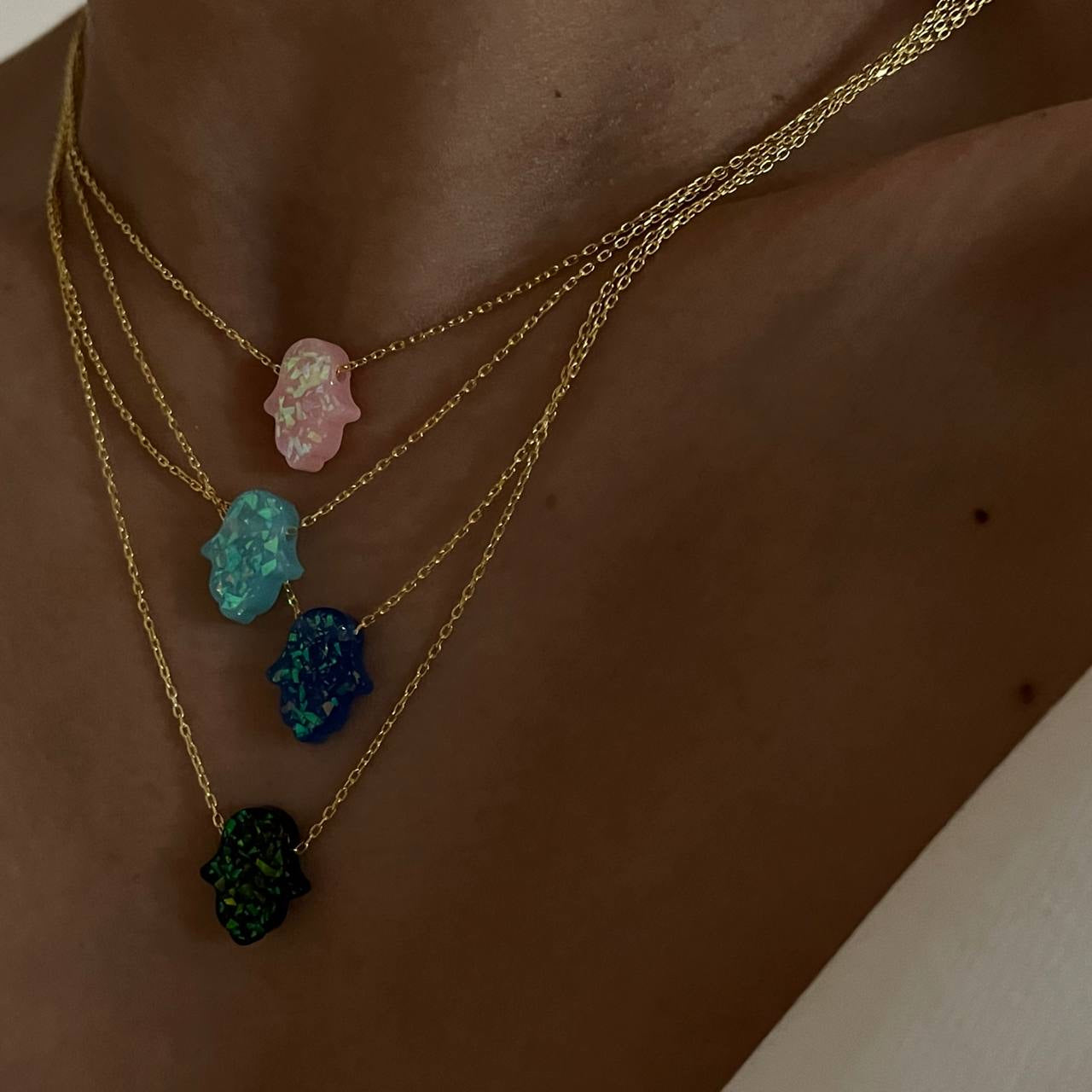 FATIMAS HAND KETTE TÜRKIS (8205460996398)