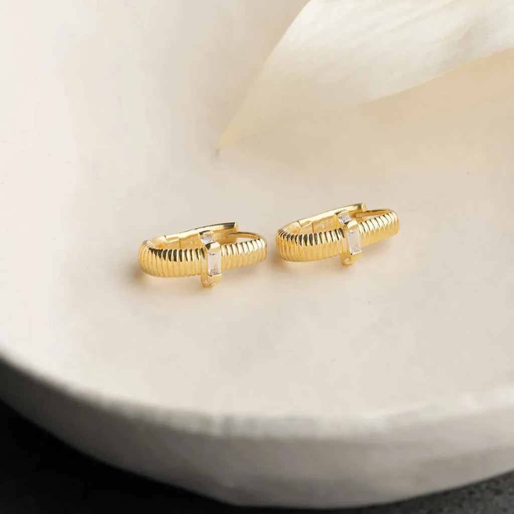 BAGUETTE OVALA ÖRHÄNGEN | 925 SILVER