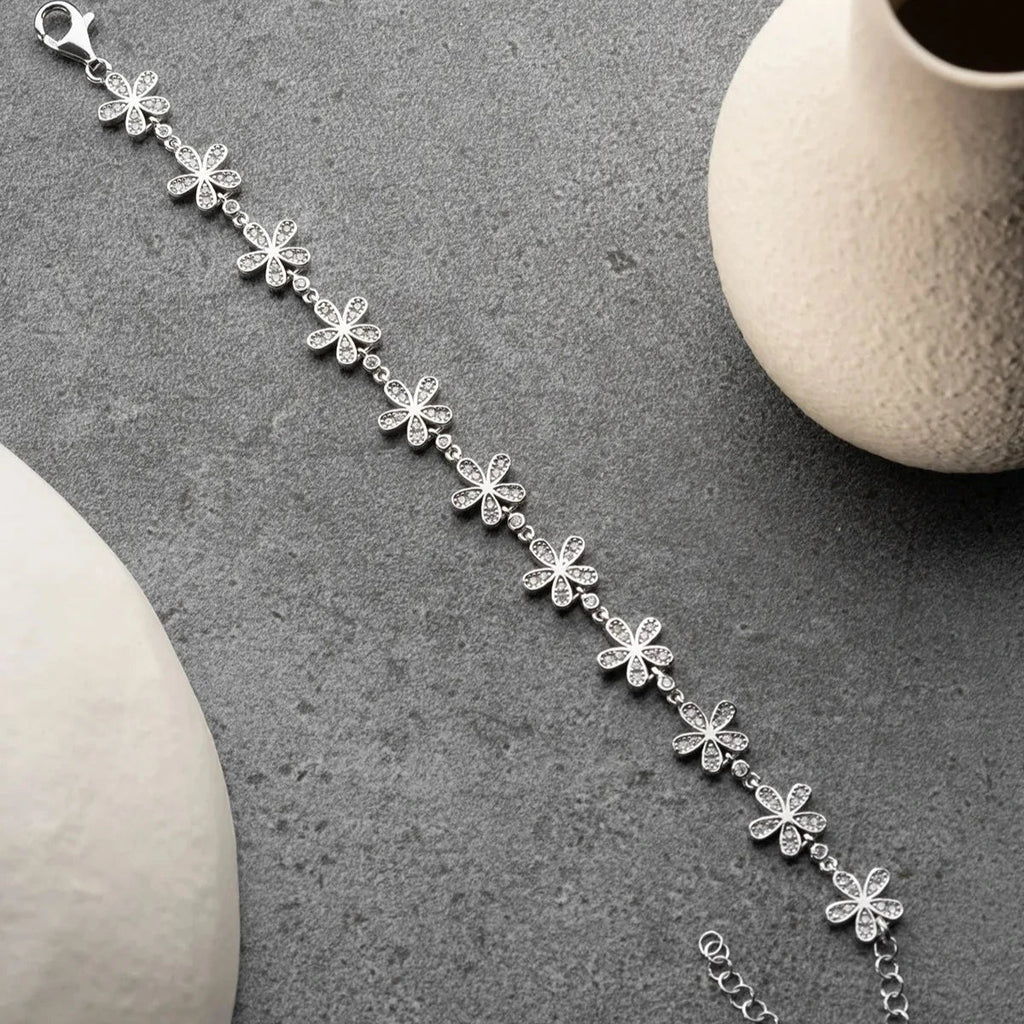 BLOMMA ARMBAND i ZIRKONER | 925 SILVER