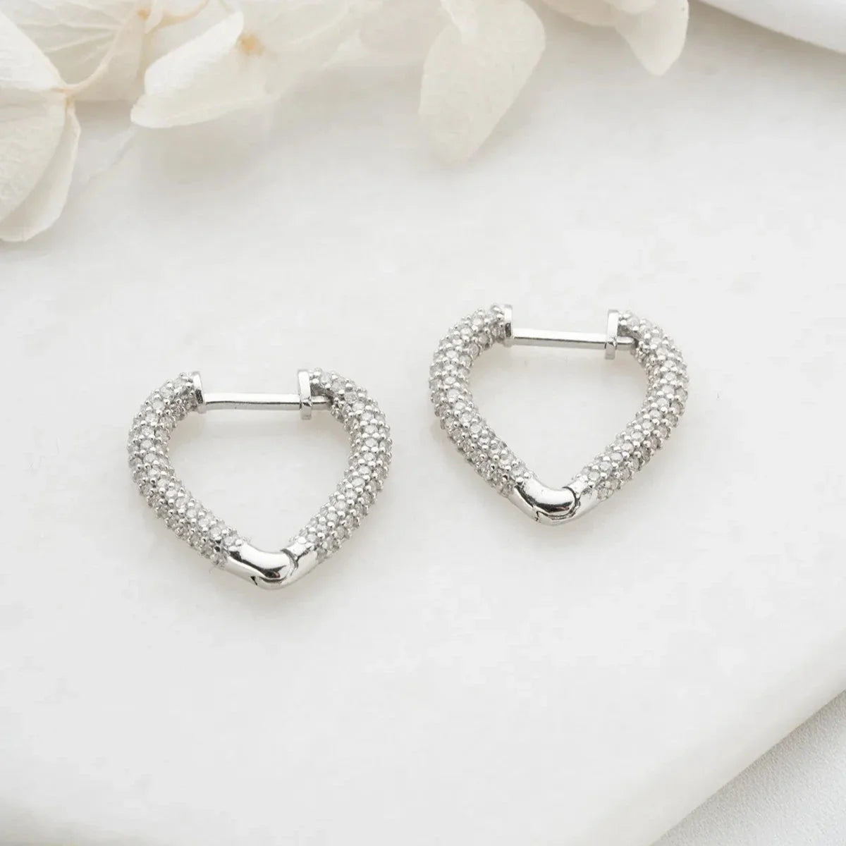 HJÄRTA ZIRCONIA ÖRHÄNGEN | 925 SILVER