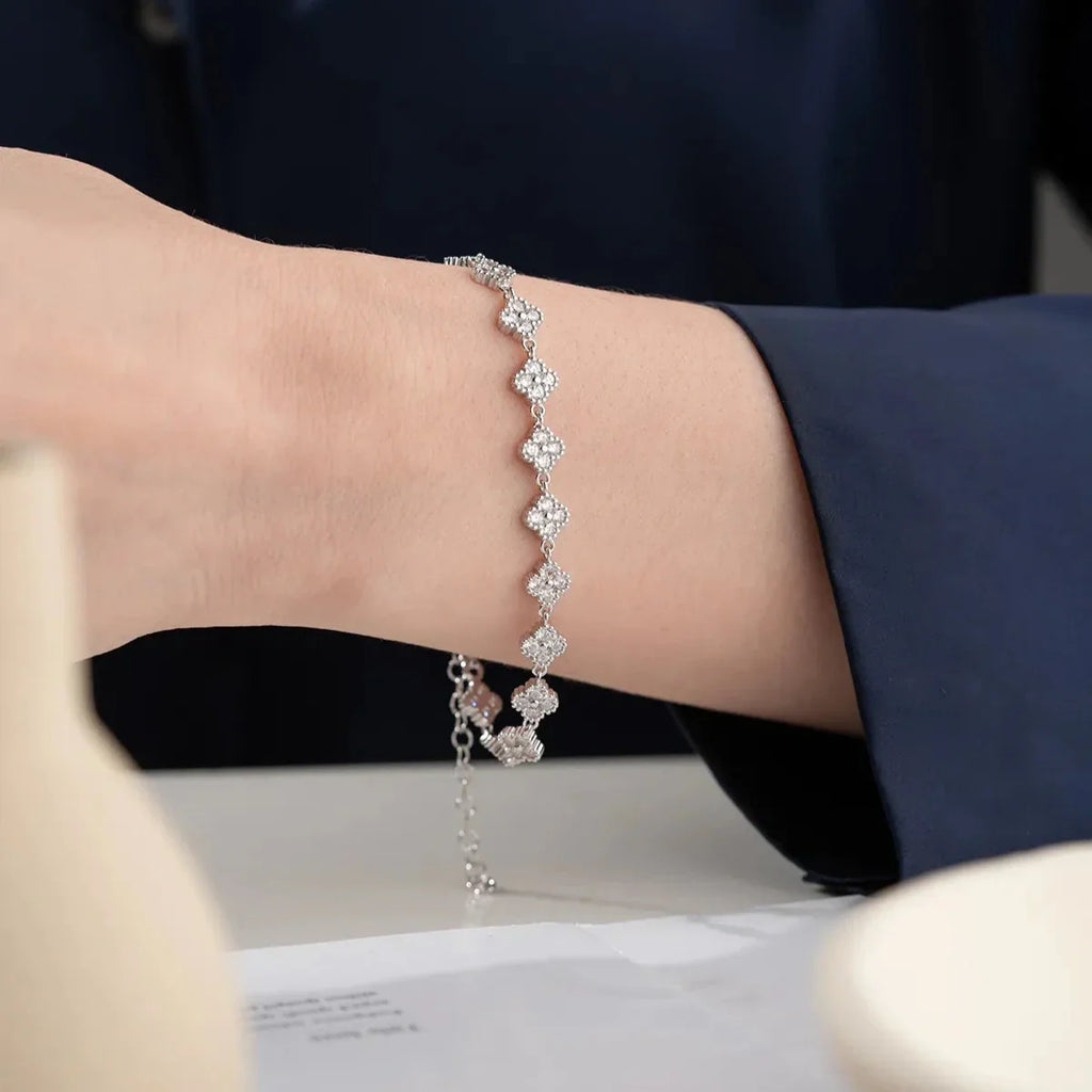 ZIRKON KLÖVERARMBAND | 925 SILVER