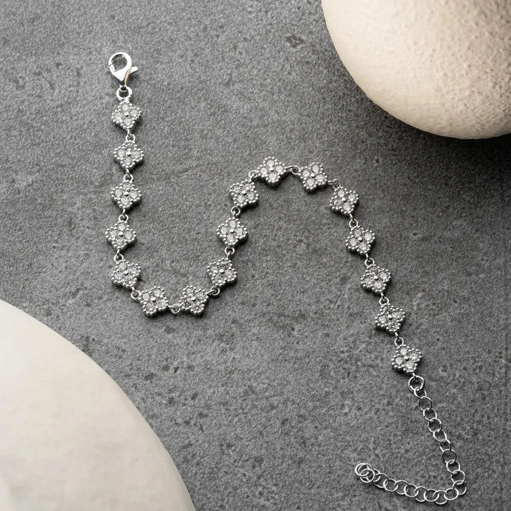 ZIRKON KLÖVERARMBAND | 925 SILVER