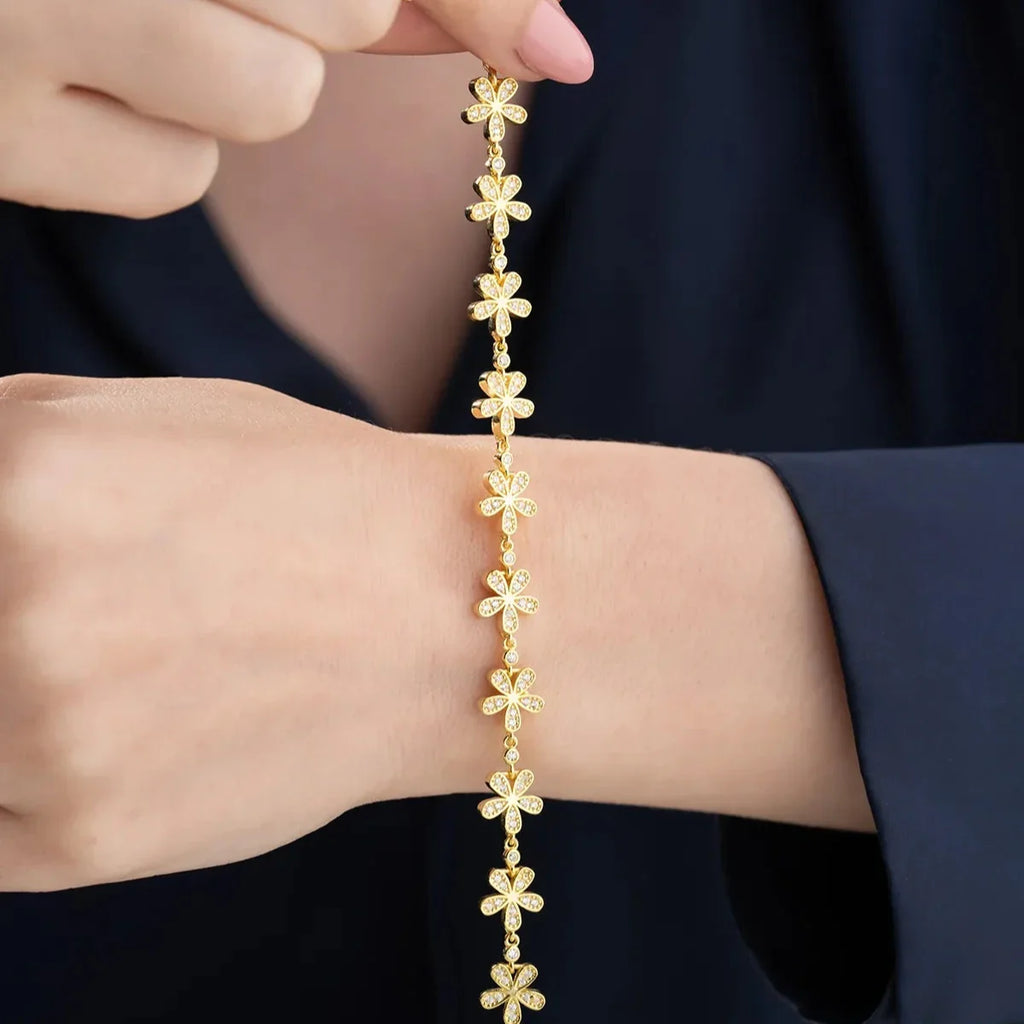 BLOMMA ARMBAND i ZIRKONER | 925 SILVER