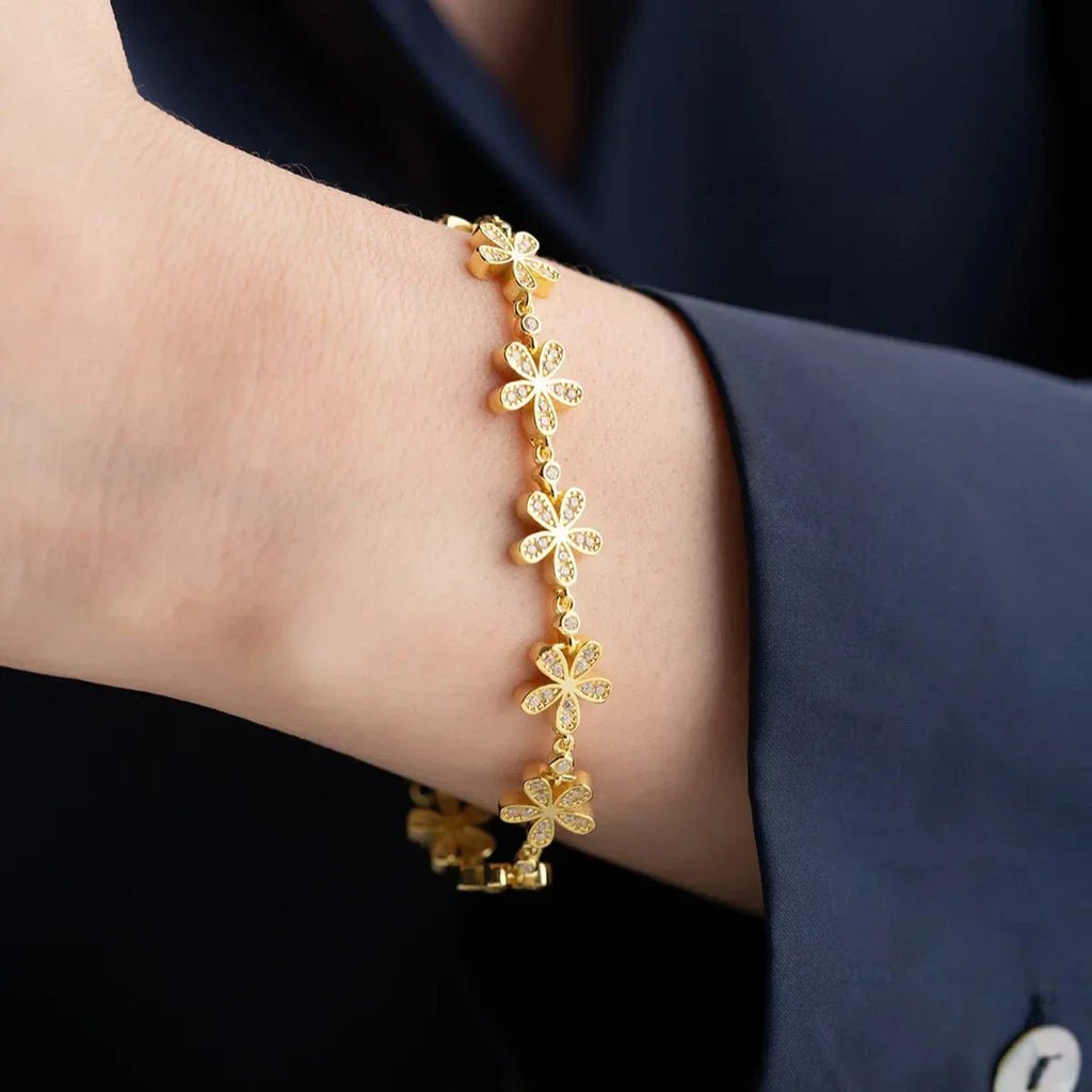 BLOMMA ARMBAND i ZIRKONER | 925 SILVER