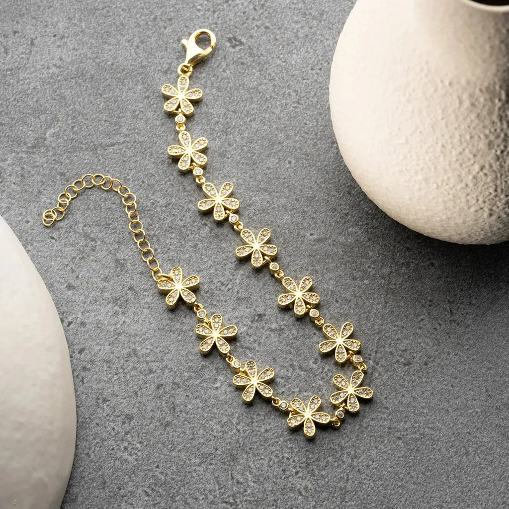 BLOMMA ARMBAND i ZIRKONER | 925 SILVER