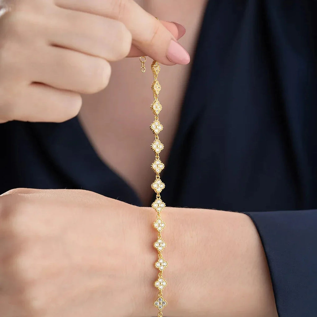 ZIRKON KLÖVERARMBAND | 925 SILVER