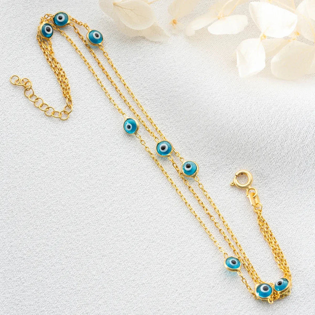 3-HJULS MINI NAZAR-ARMBAND | 925 SILVER