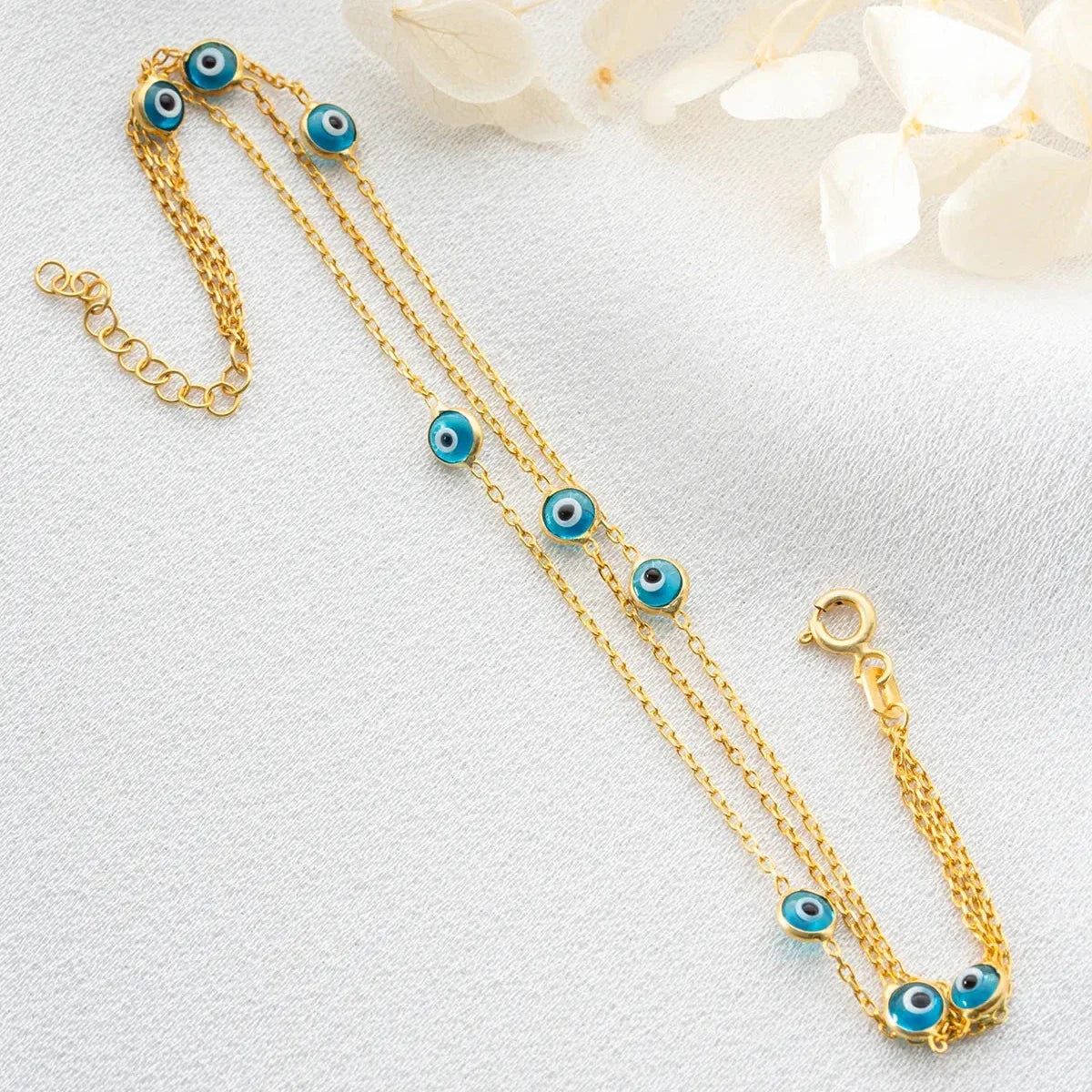 3-HJULS MINI NAZAR-ARMBAND | 925 SILVER