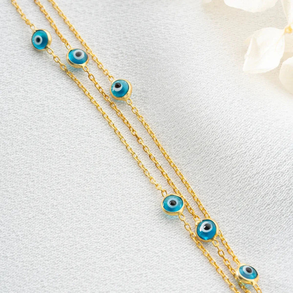 3-HJULS MINI NAZAR-ARMBAND | 925 SILVER