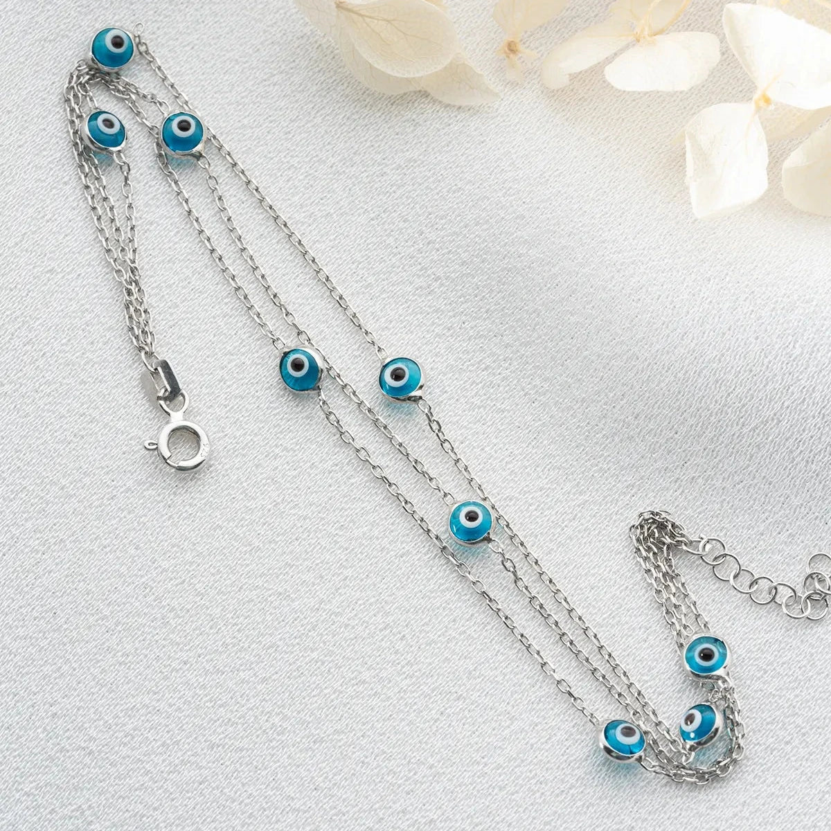 3-HJULS MINI NAZAR-ARMBAND | 925 SILVER