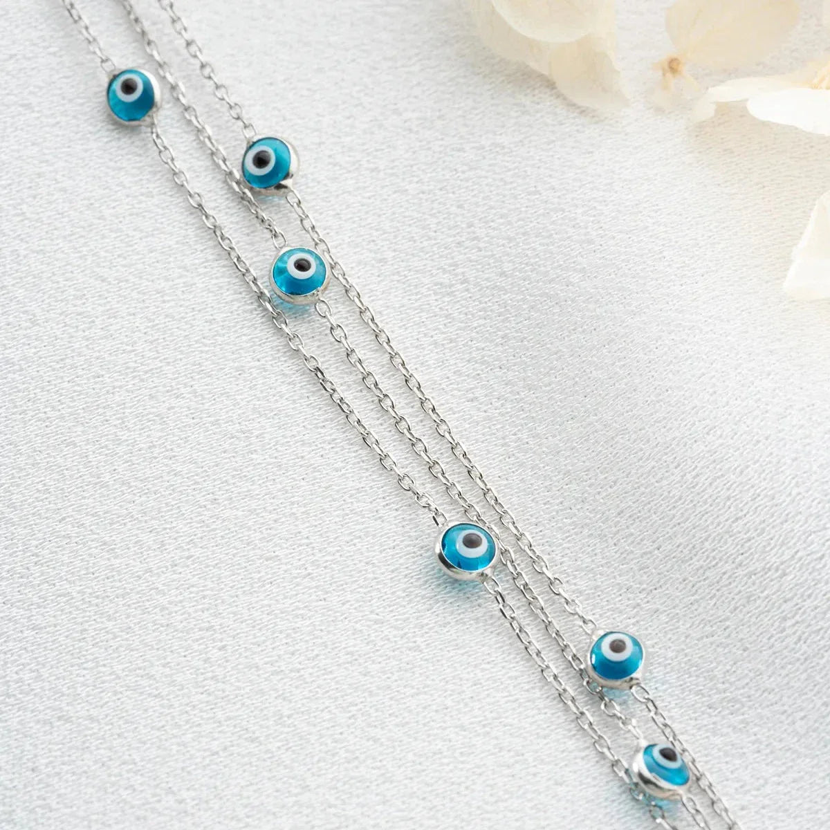 3-HJULS MINI NAZAR-ARMBAND | 925 SILVER