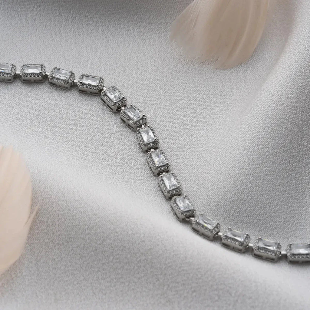 ARMBAND MED BAGUETTE STEN | 925 SILVER