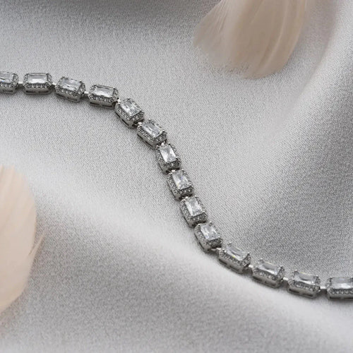 ARMBAND MED BAGUETTE STEN | 925 SILVER