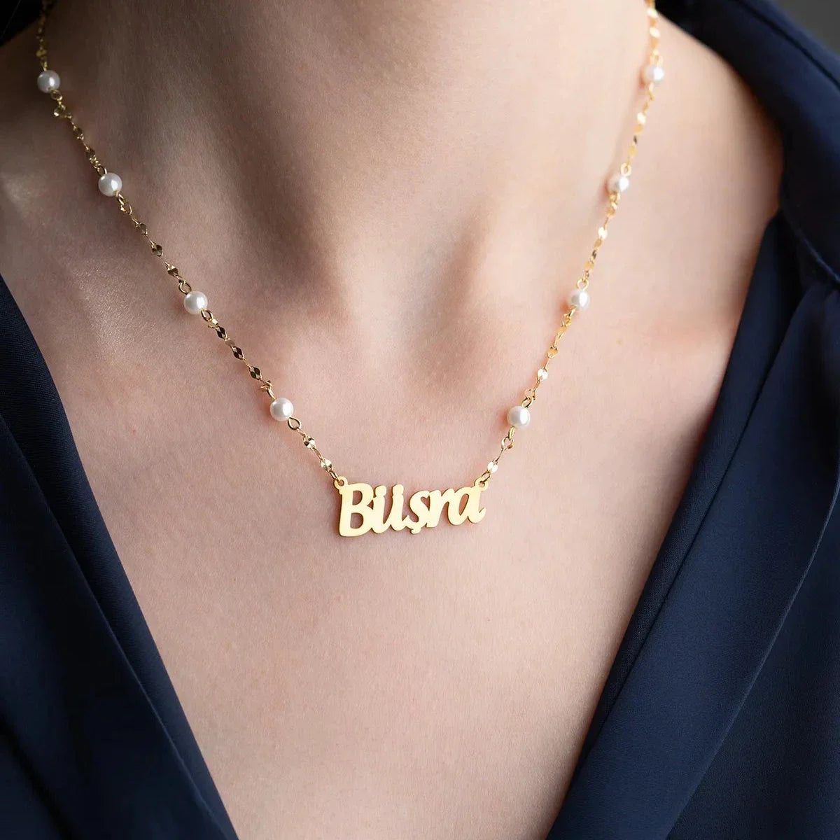 PÄRLKROSS NAMNHALSBAND | 925 SILVER