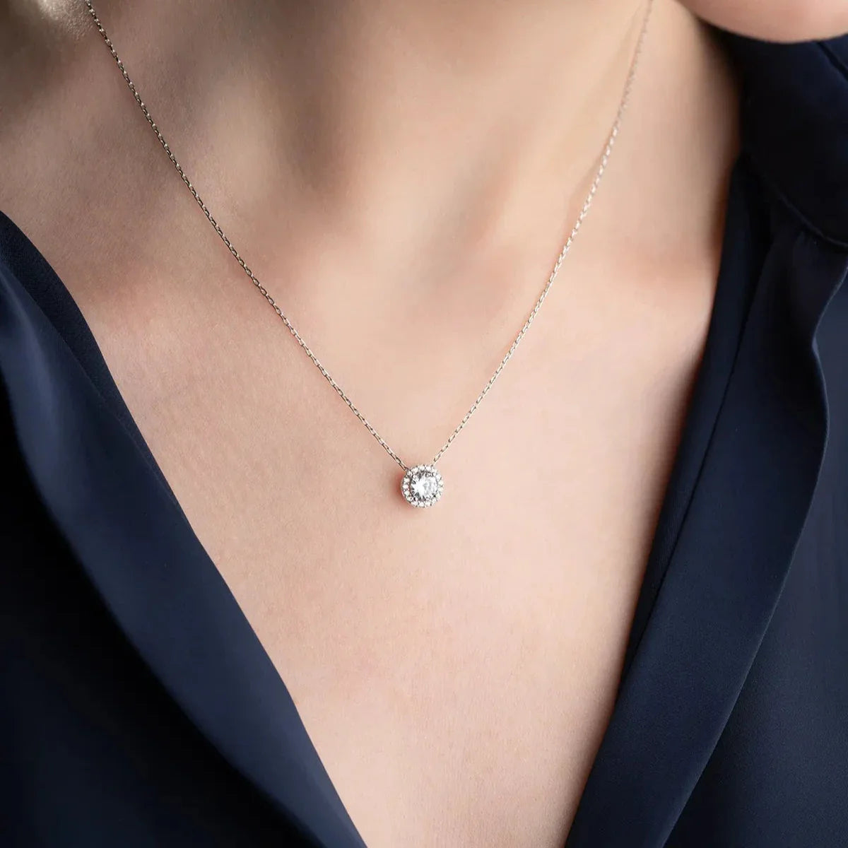DIAMANTMODELL GRANDSON STEN HALSBAND | 925 SILVER