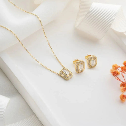 BAGUETTE ÖRHÄNGSET MED ZIRKONSTEN | 925 SILVER