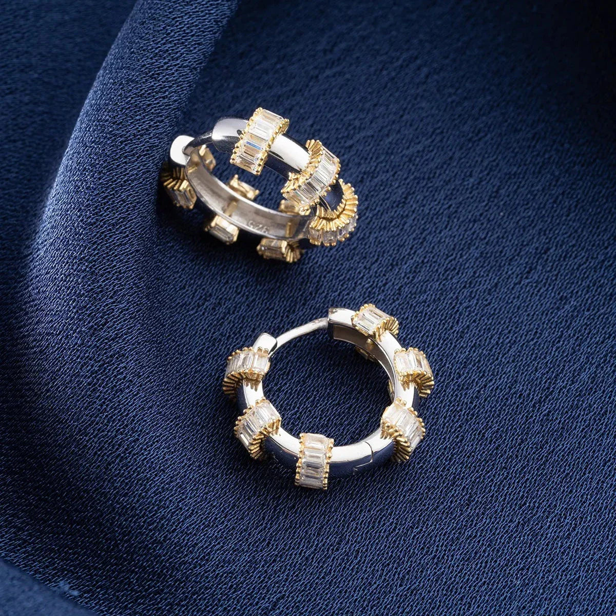 BAGUETTE STONE Ringhänge | 925 SILVER