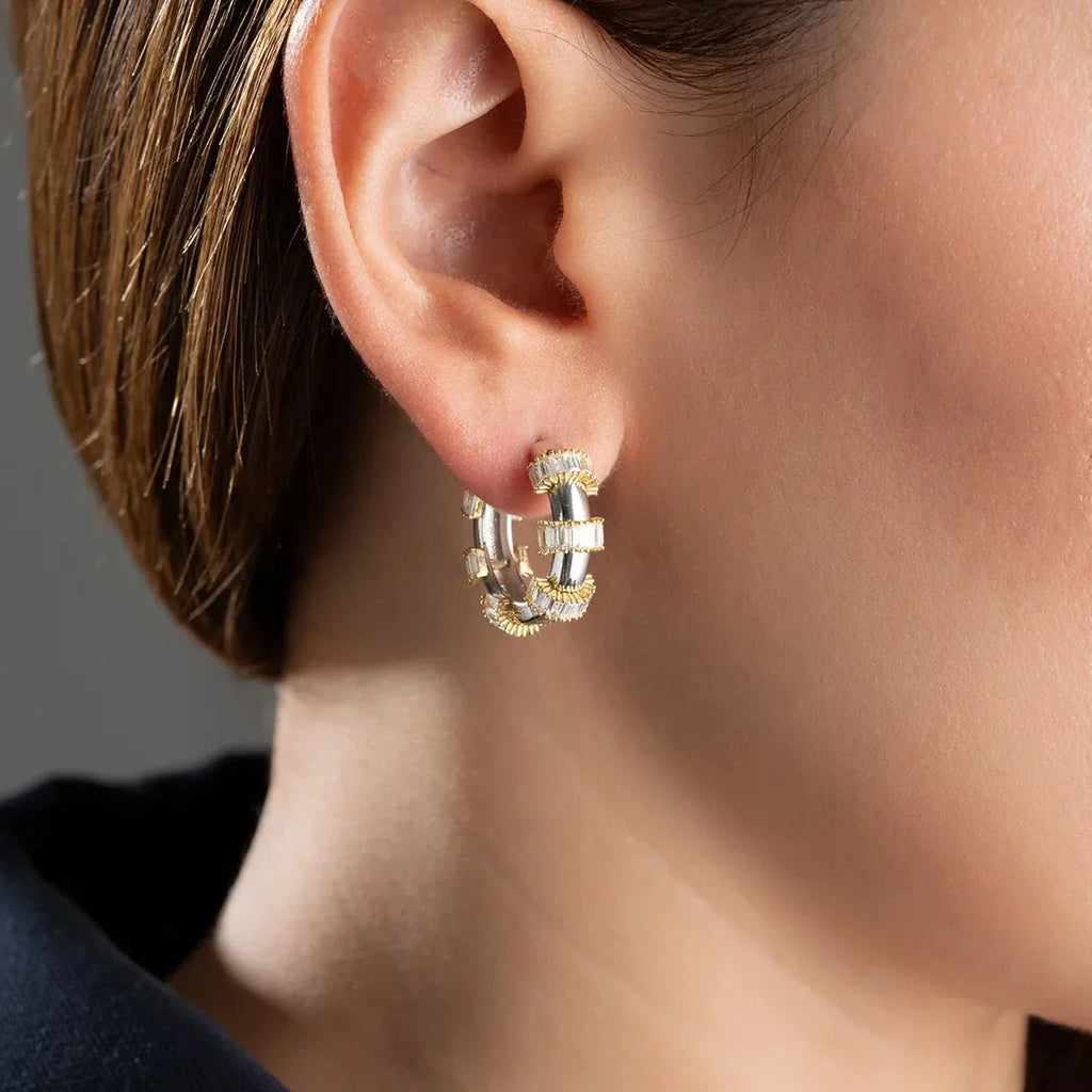 BAGUETTE STONE Ringhänge | 925 SILVER