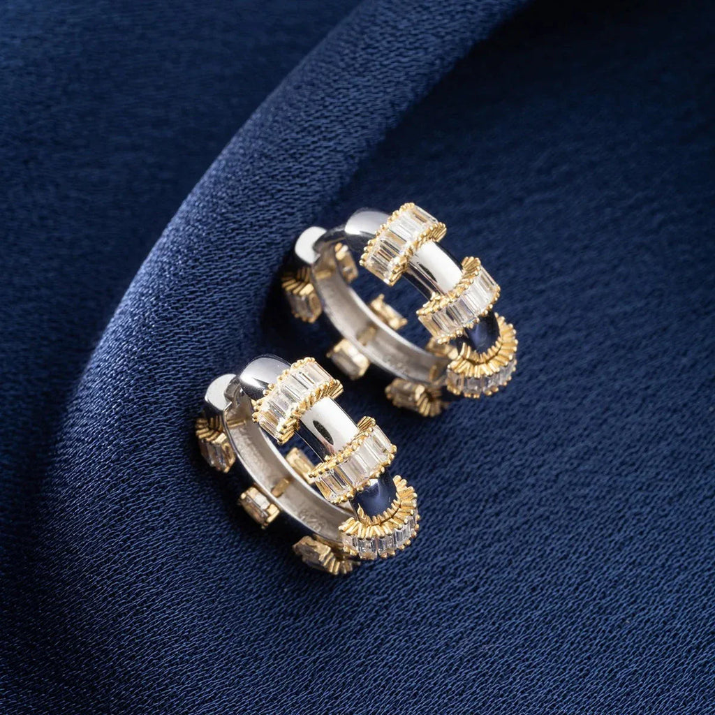 BAGUETTE STONE Ringhänge | 925 SILVER