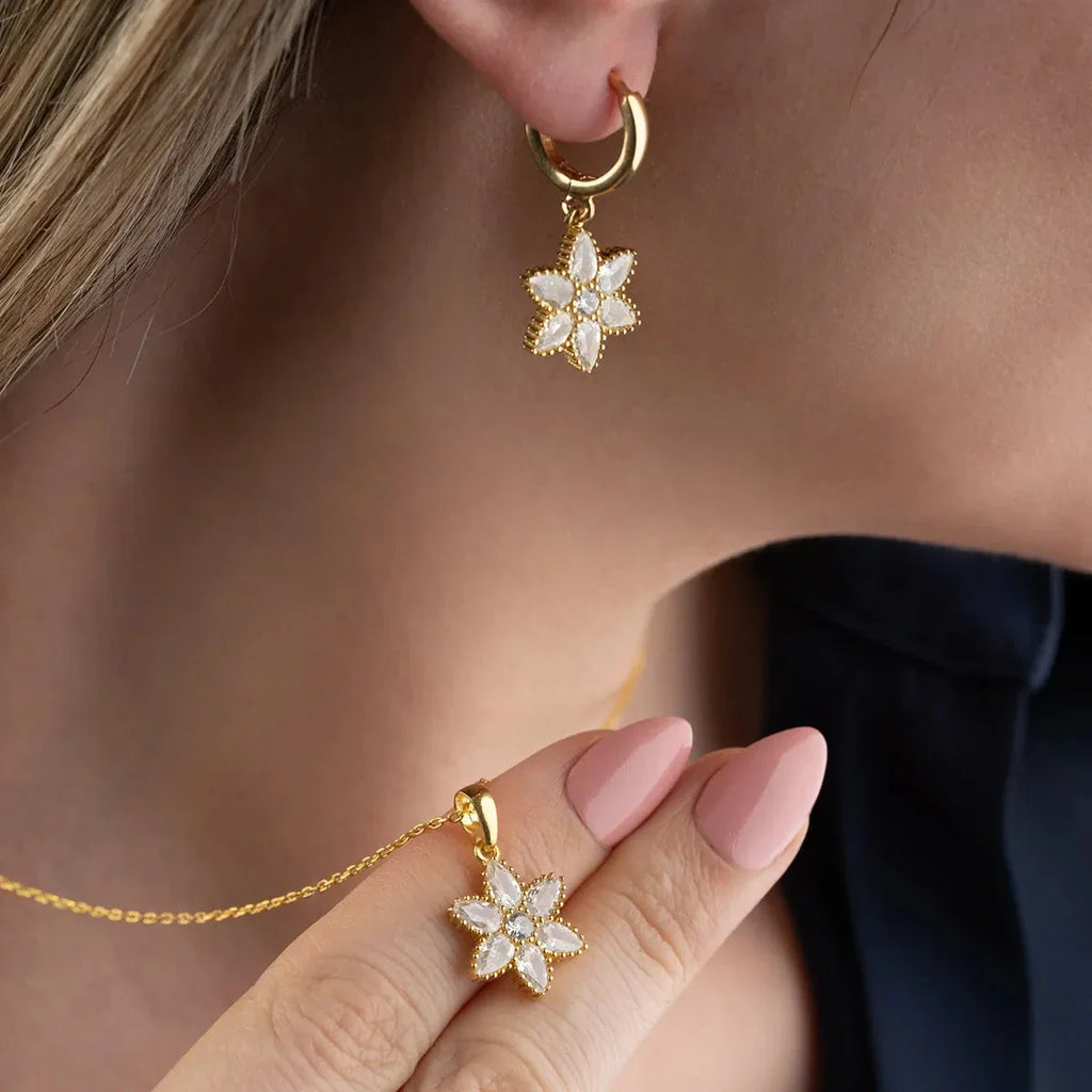 STEN LOTUS HALSHALSE ÖRONHÄNGNINGSSET | 925 SILVER