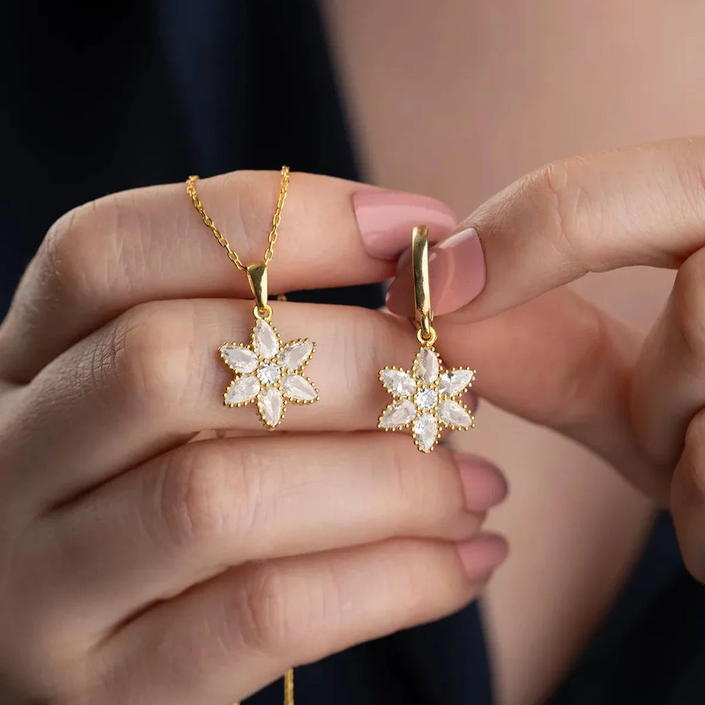 STEN LOTUS HALSHALSE ÖRONHÄNGNINGSSET | 925 SILVER