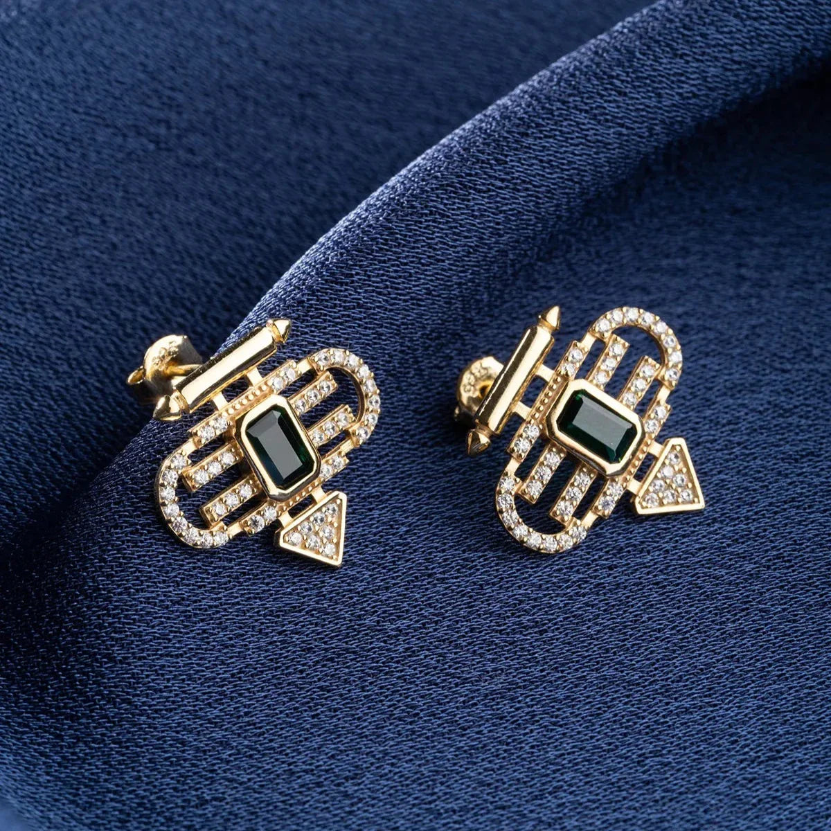 GRÖNA SEYMA ÖRHÄNGEN | 925 SILVER