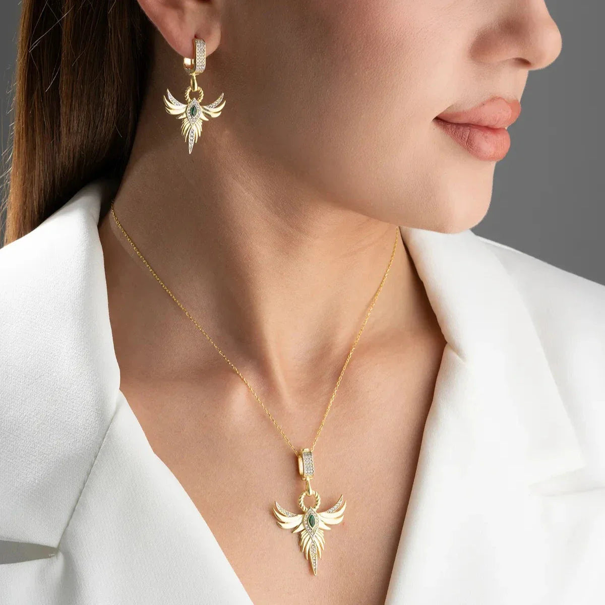 ZÜMRÜDÜANKA KRAGE HÄNGNINGSSET | 925 SILVER