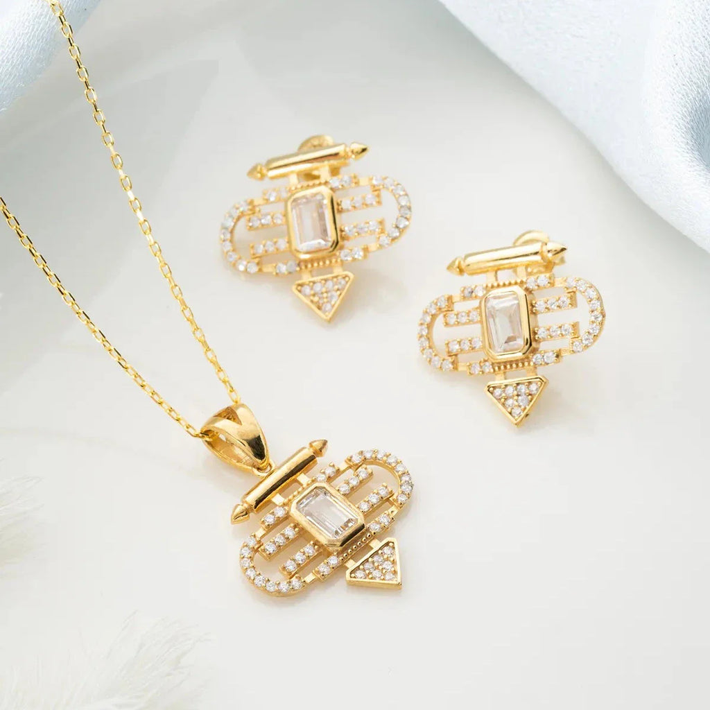 SEYMA ÖRHÄNGE MED HALSBAND | 925 SILVER