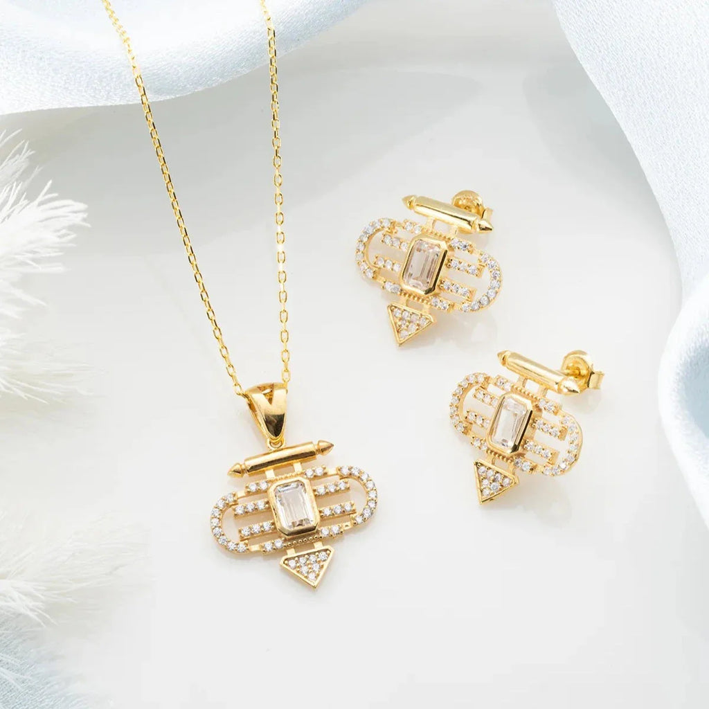 SEYMA ÖRHÄNGE MED HALSBAND | 925 SILVER