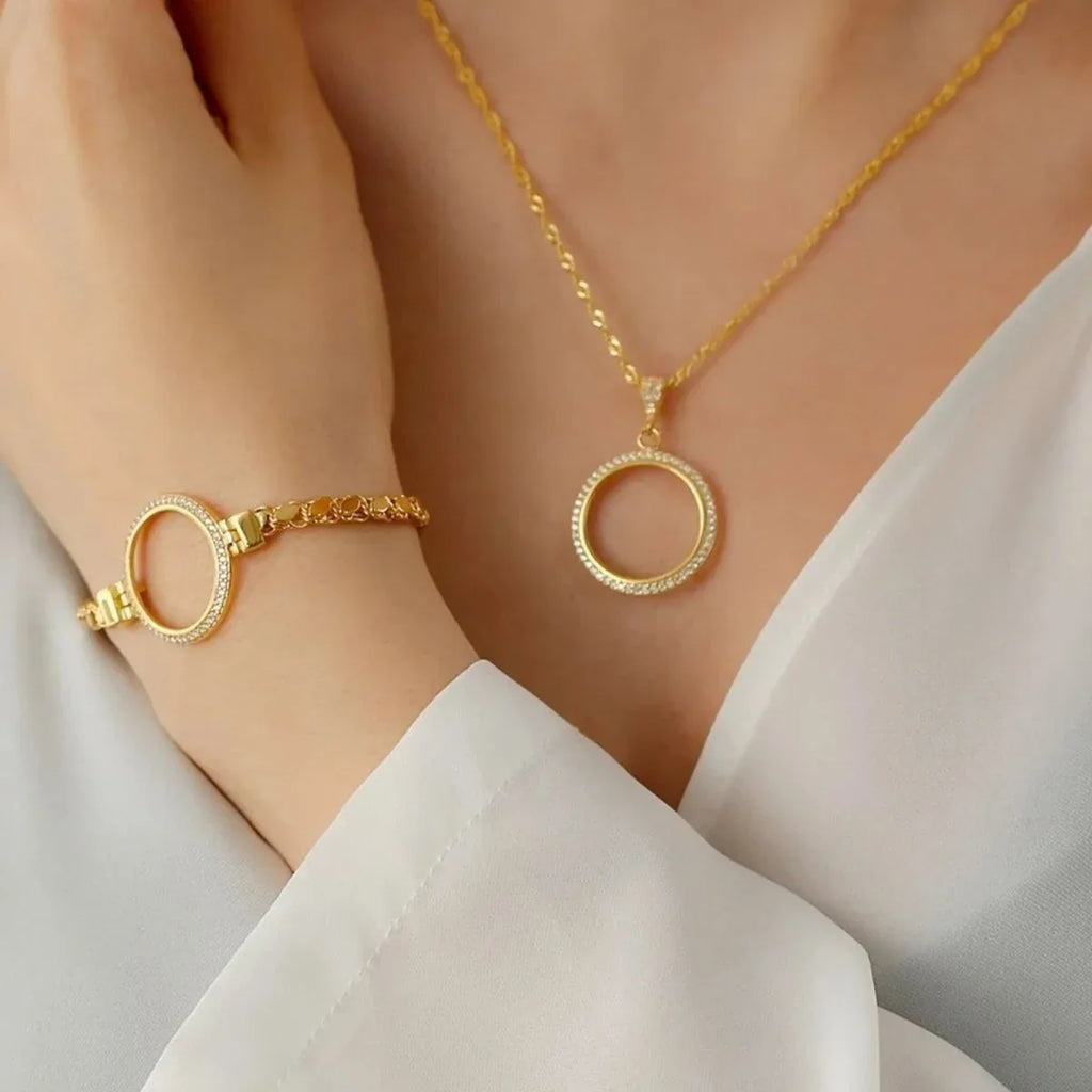 PALLETKEDJA KRAGE ARMBANDSSET FÖR GULD | 925 SILVER