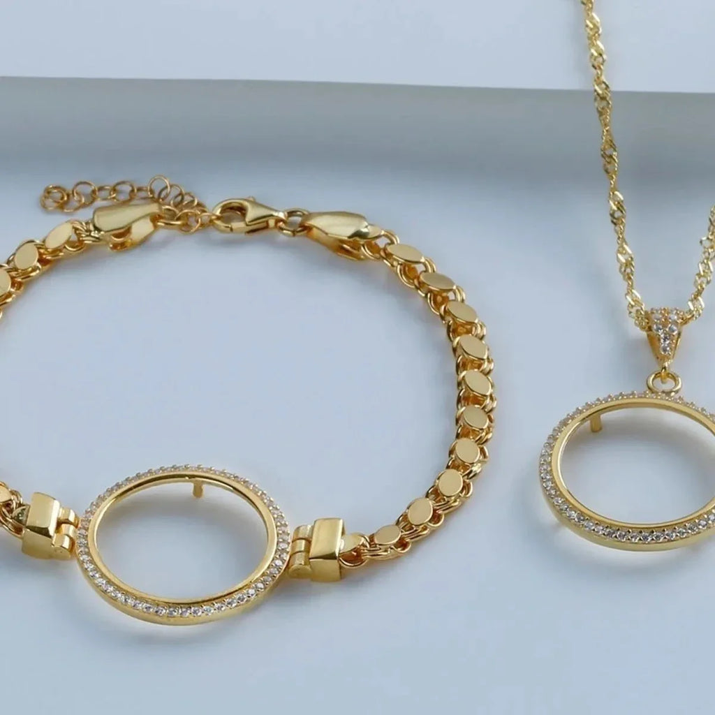 PALLETKEDJA KRAGE ARMBANDSSET FÖR GULD | 925 SILVER