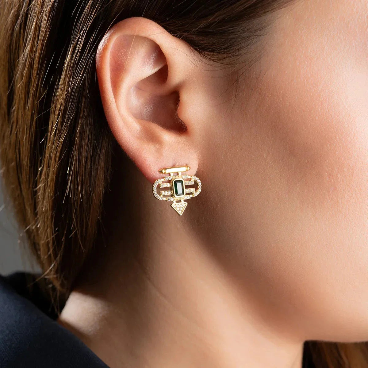 GRÖNA SEYMA ÖRHÄNGEN | 925 SILVER