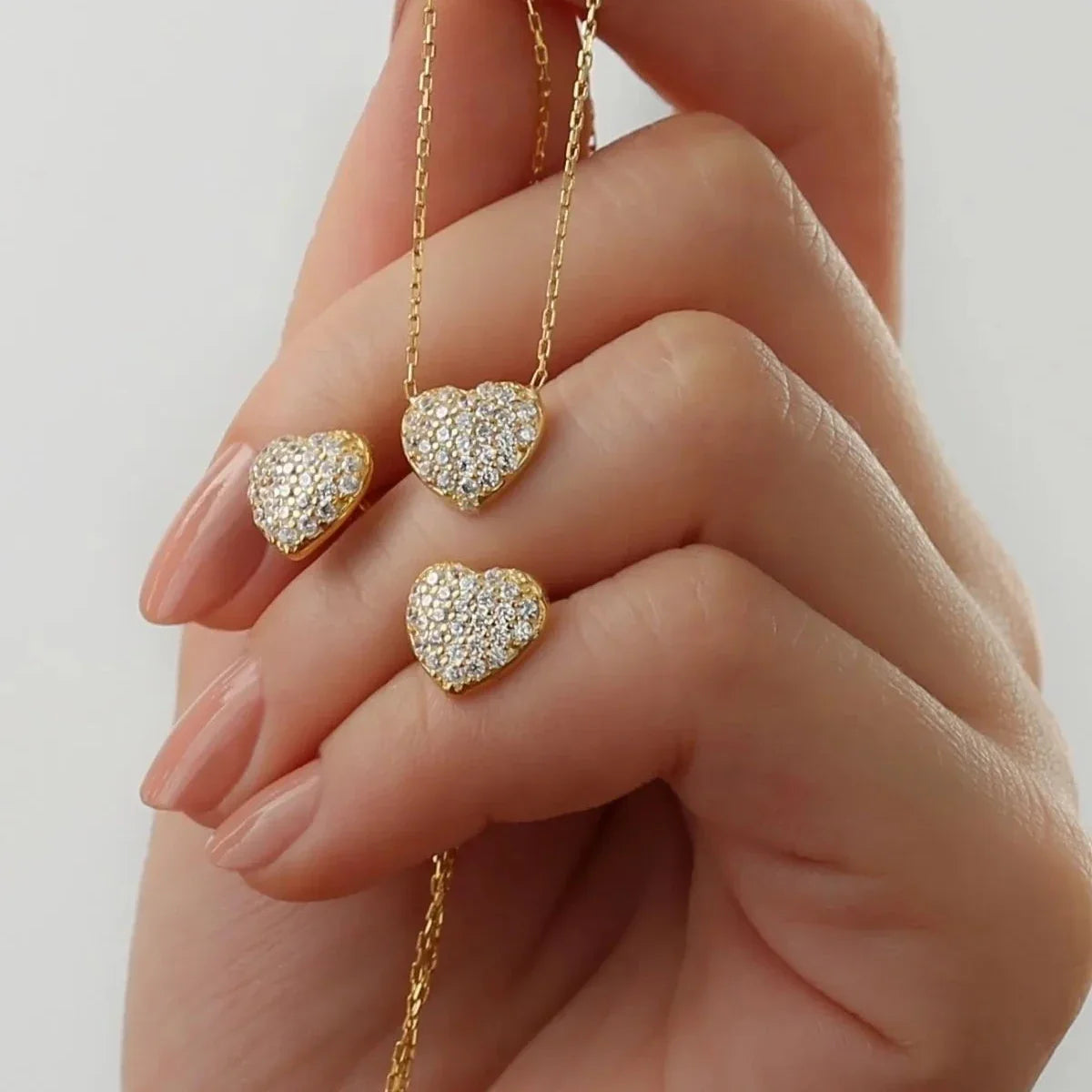 ZIRCONIA HJÄRTA SET | 925 SILVER