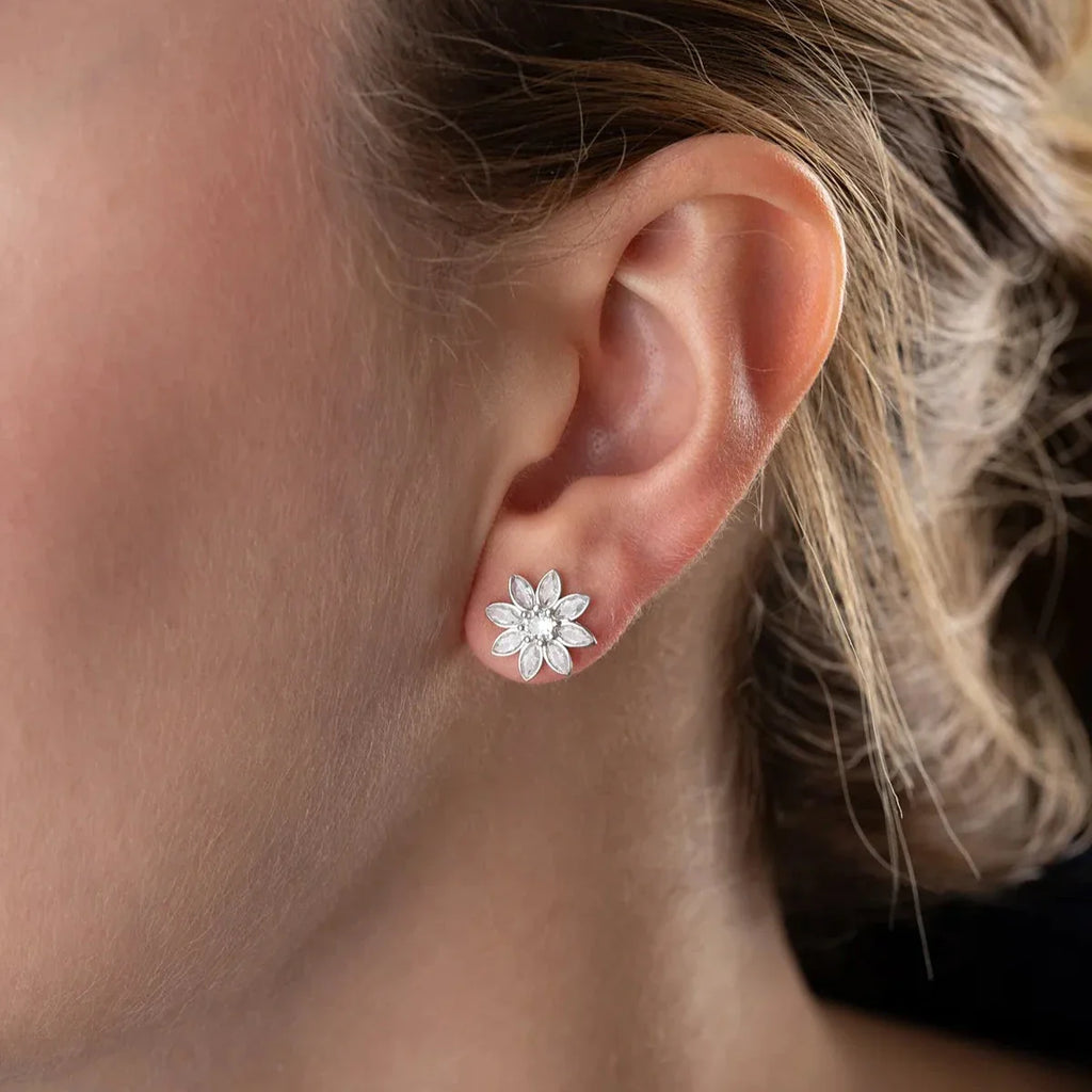 LOTUS BLOMMA ÖGONHÄNGNING | 925 SILVER