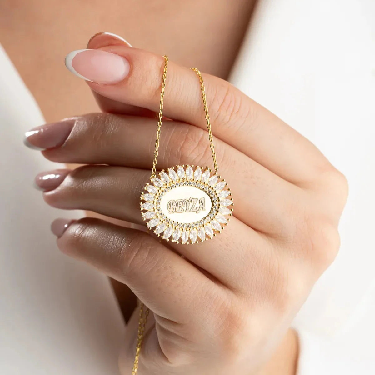 OVAL BAGUETTE STENGRAVER HALSHALSE | 925 SILVER