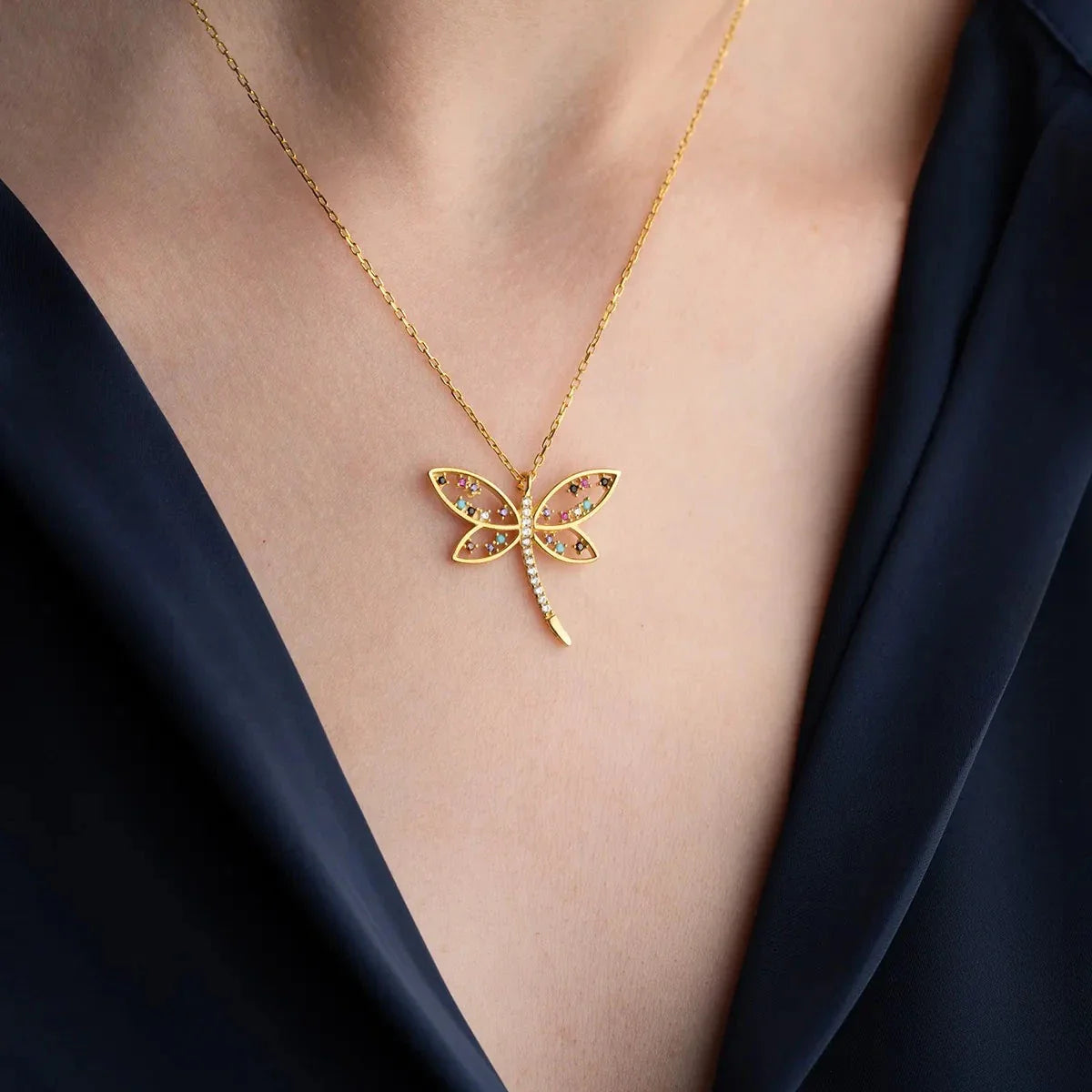 FÄRGRIGT SLÄCKE KRAGE | 925 SILVER