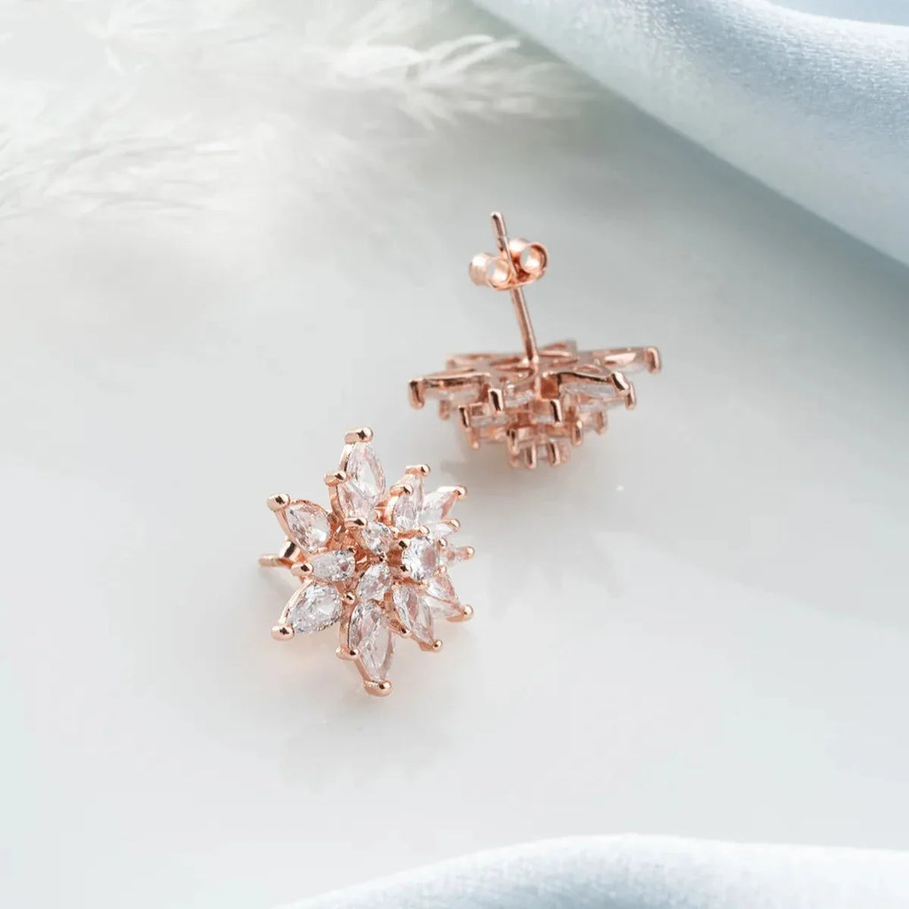 LOTUS & ICICLE ZIRCONIA BLOMMÖRHÄNGEN | 925 SILVER