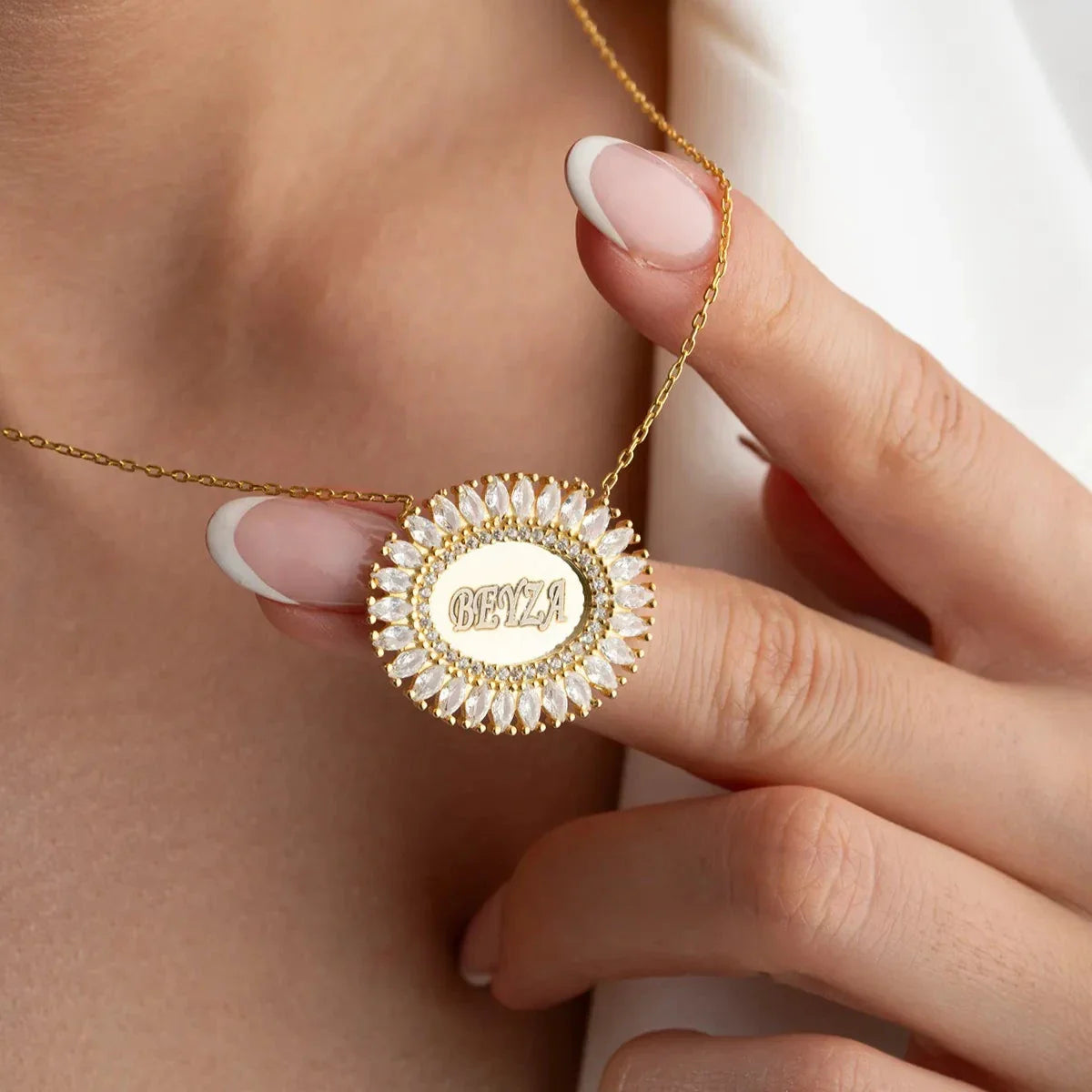 OVAL BAGUETTE STENGRAVER HALSHALSE | 925 SILVER