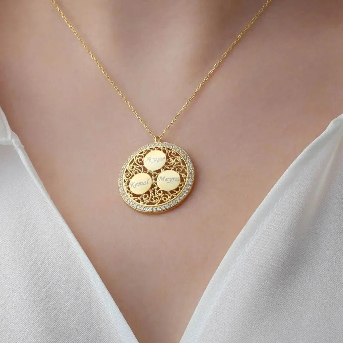 KRAGE MED TRE GRAVER | 925 SILVER