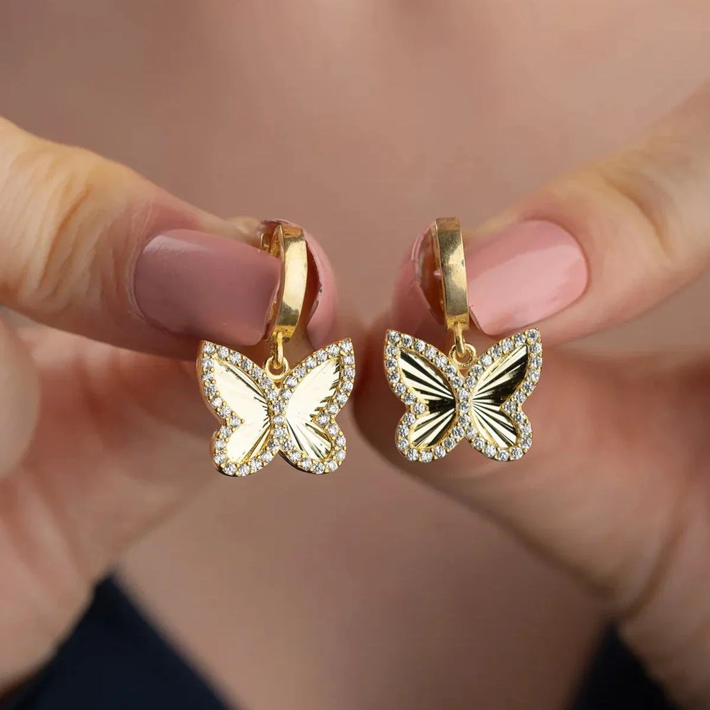 Ögonhänge med fjärilsskimrande effekt | 925 silver