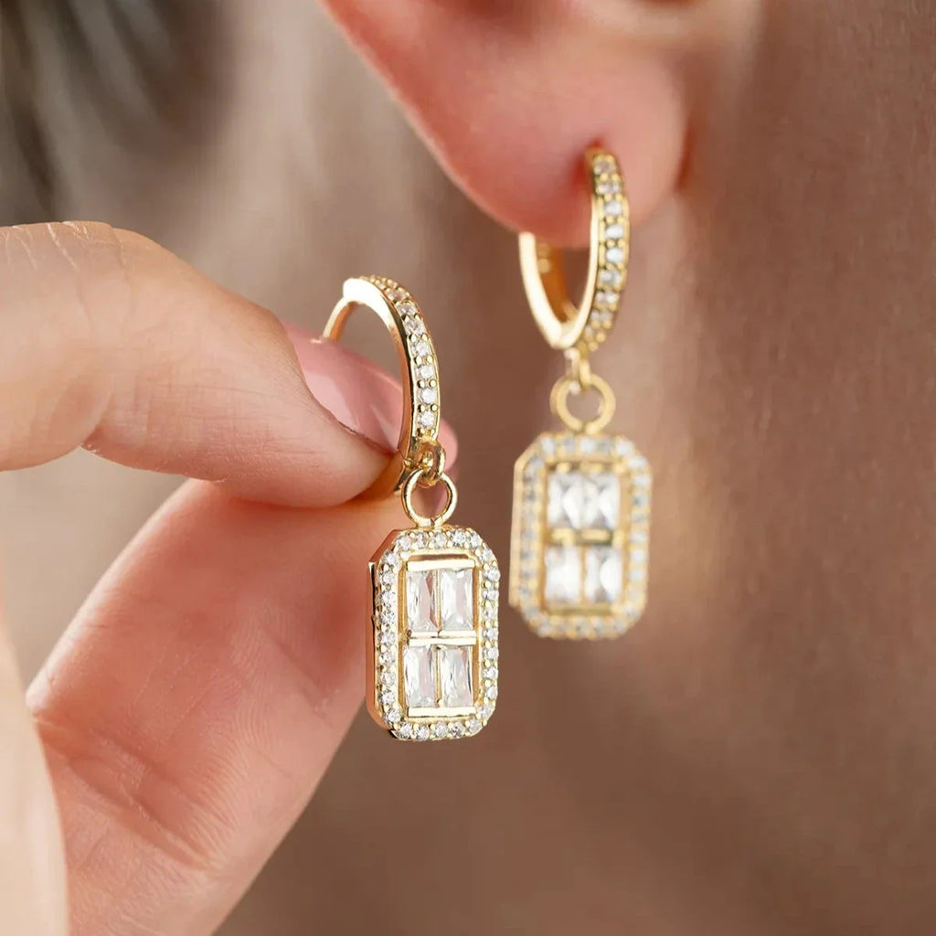 Dörrhängen i baguett med velour | 925 silver